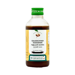 **ALT Text:** `Vaidyaratnam Guloochyadi Kashayam 200 ml Ayurvedic Herbal Decoction`